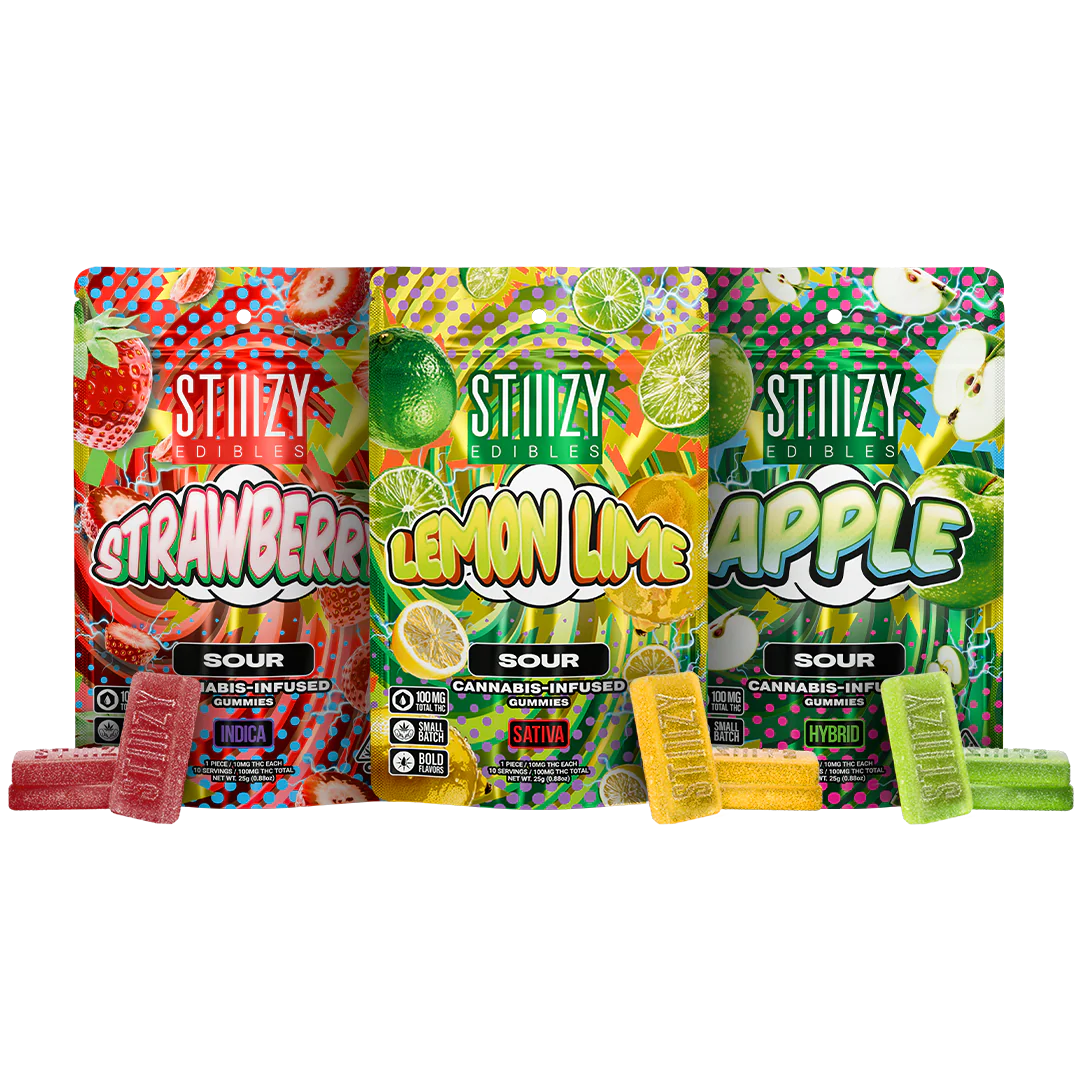 Stiiizy Cannabis Infused Sour Gummies 100mg THC - Cancun Weed Dispensary delivery